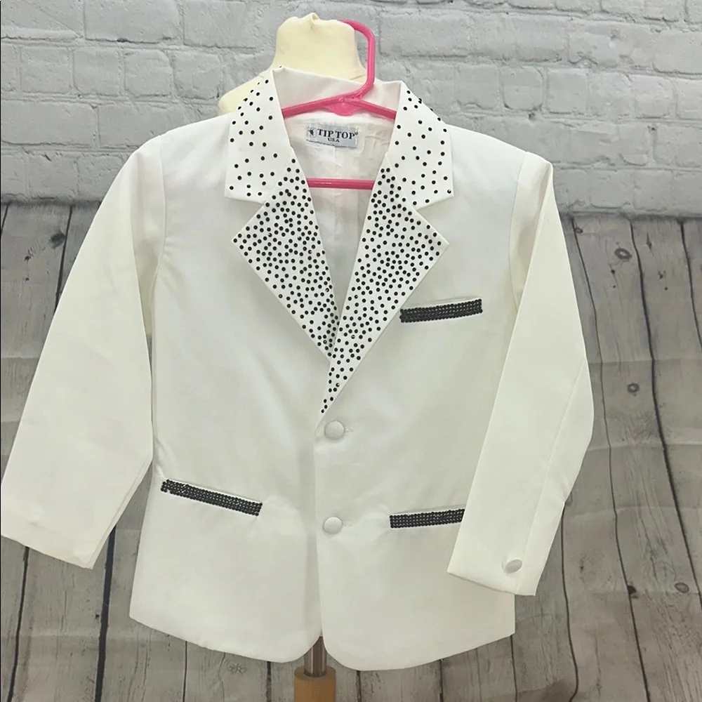 Tuxedo White Embellished Set Toddler boys‎ custom